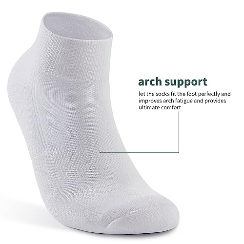 Lapulas Mens Ankle Socks 6 Pack, White Quarter Socks with Cushion for Running Athletic Sport - Image 2
