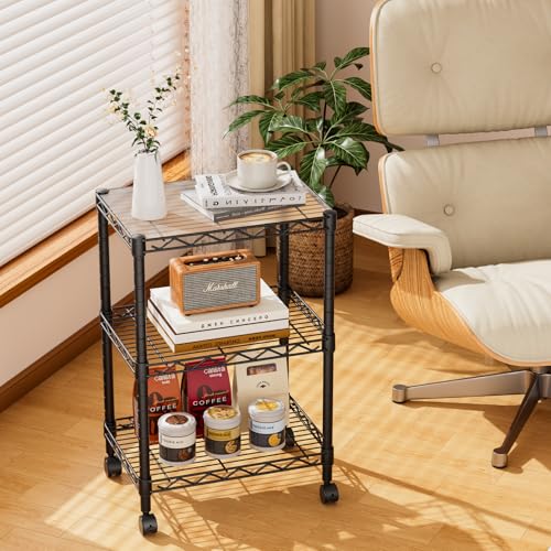 Golpart 3 Tier Adjustable Storage Shelves Heavy Duty Metal Utility Shelf Wire Shelving Unit Organizer Rack for Home Kitchen Office Bathroom Pantry Room 12" D x 18" W x 30" H - Image 2