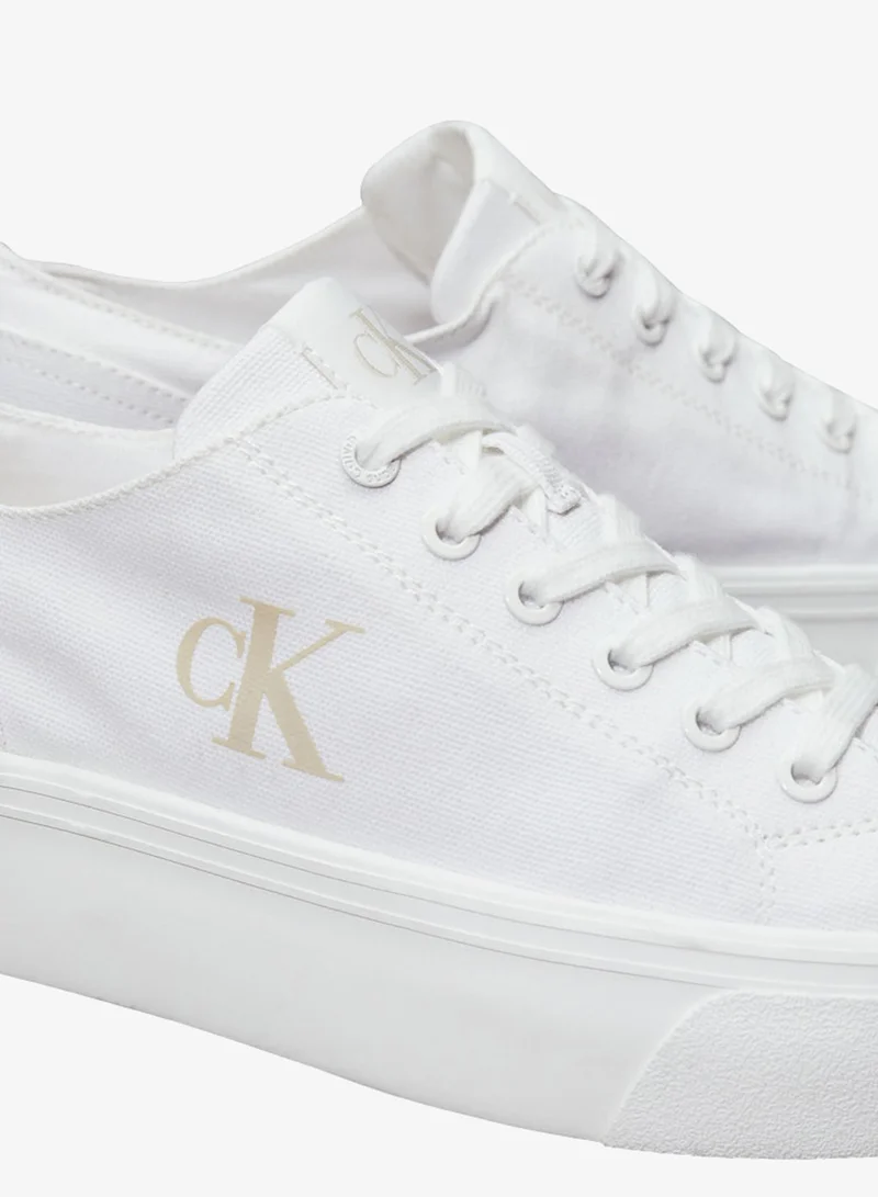 Calvin Klein Triple Bright White Canvas Flatform Trainers for Women | Best Price UAE