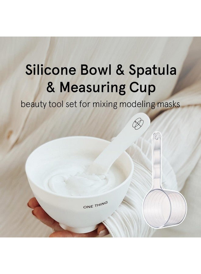 ONE THING Modeling Mask Silicone Mixing Bowl & Spatula & Measuring Cup Set 1 Count White | Facial Tool Kit For Modeling Clay Mud Peel Off Mask Reusable Stick Large Size Cup Durable Easy To Clean - Image 2
