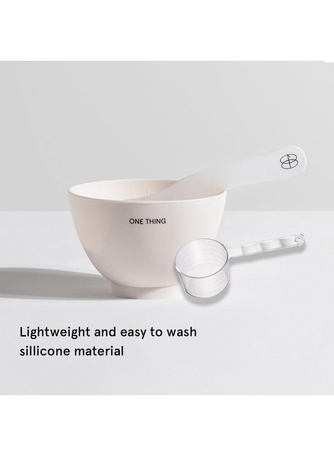 ONE THING Modeling Mask Silicone Mixing Bowl & Spatula & Measuring Cup Set 1 Count White | Facial Tool Kit For Modeling Clay Mud Peel Off Mask Reusable Stick Large Size Cup Durable Easy To Clean - Image 4
