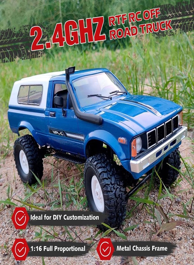 ARRIS شاحنة بيك أب ARRIS RC Crawler WPL C24 4WD 1/16 لجميع التضاريس طراز تويوتا هايلكس مع هيكل واقعي لعبة هواية للبالغين - Image 4