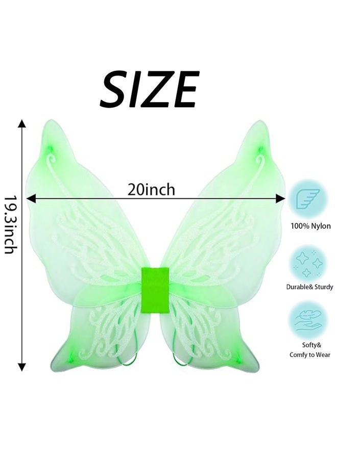 Dushi Butterfly Wings Dress Up Wings Birthday Party Favor Accessory Halloween Costume, Green, L - Image 4