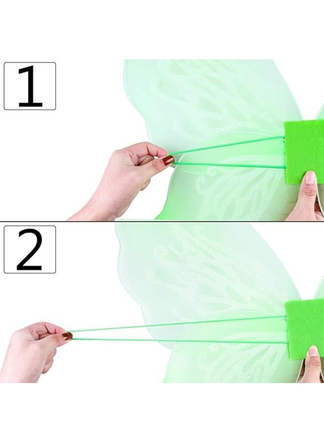 Dushi Butterfly Wings Dress Up Wings Birthday Party Favor Accessory Halloween Costume, Green, L - Image 5