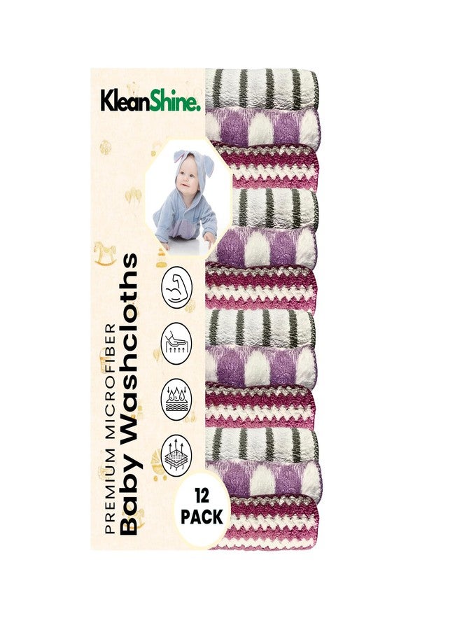 KLEANSHINE, Microfiber Extra Absorbent and Soft Wash Cloths for Newborn Baby Bath Face Towel – Gentle On Sensitive Skin, 250 GSM (12) - Image 1