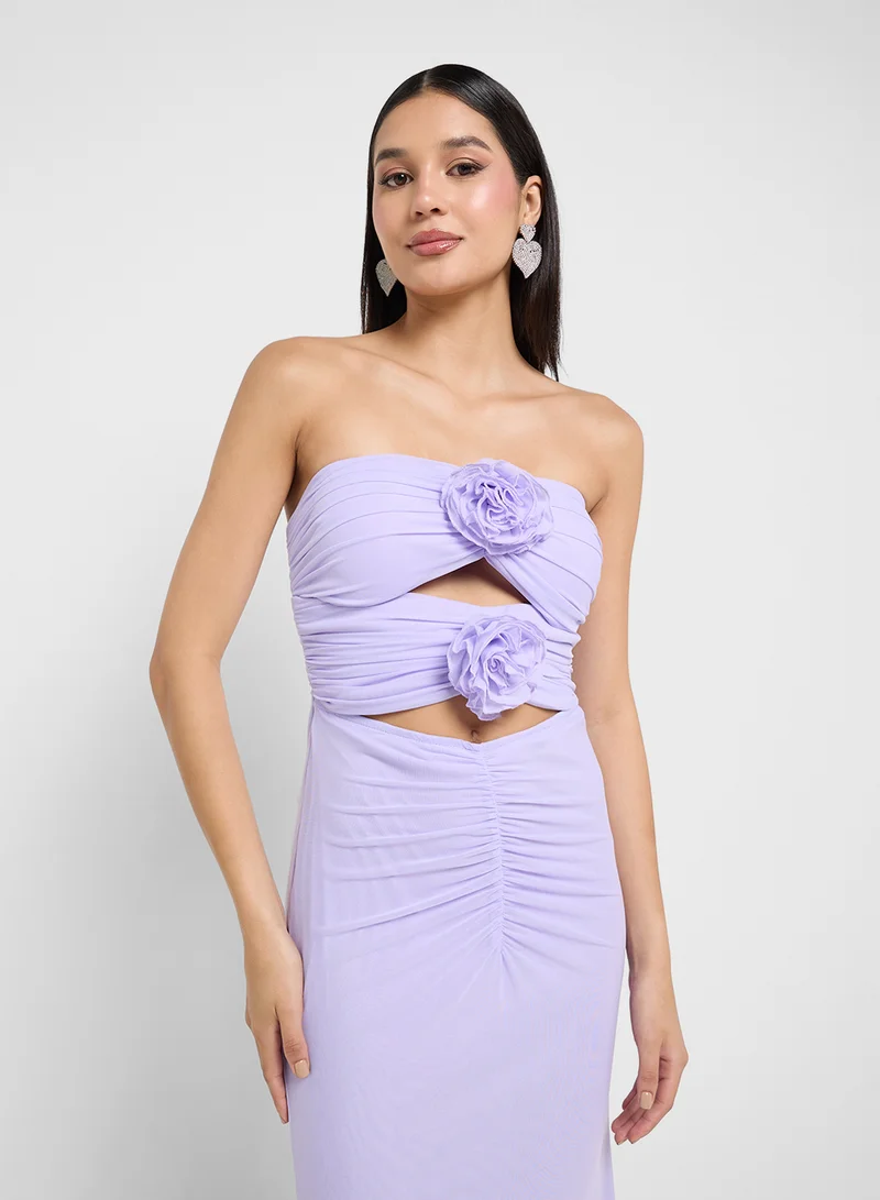 Ginger Boutique Floral Cutout Gown Dress