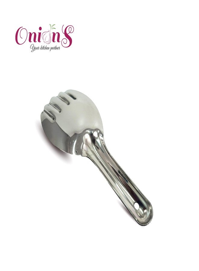 Onions Stainless Steel Rice Ladle - Durable & Rust-Resistant Serving Spoon - Heavy-Duty Kitchen Utensil for Rice, Grains, and More 25 5 Cm/ 10 in (Big - No 3) - Image 3