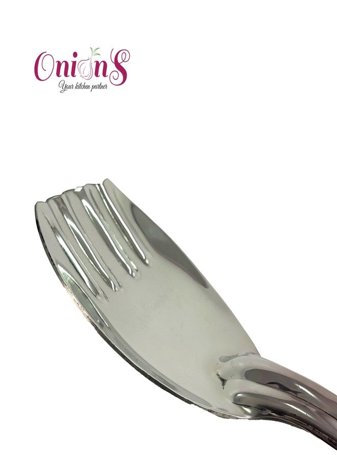 Onions Stainless Steel Rice Ladle - Durable & Rust-Resistant Serving Spoon - Heavy-Duty Kitchen Utensil for Rice, Grains, and More 25 5 Cm/ 10 in (Big - No 3) - Image 2