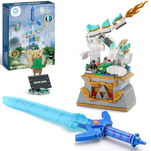 Sillbird BOTW Glowing Master Sword Building Blocks Set TOTK Decorations with Dragon for Link Fans Birthday Toys Gifts for Kids Boys Girls Ages 812 Year Old 677pcs - Image 1