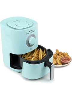 Nostalgia Small Air Fryer 1-Quart, Compact Space Saving, Adjustable 30 Minute Timer and Temperature Up To 400℉, Non-Stick Dishwasher Safe Basket, Aqua