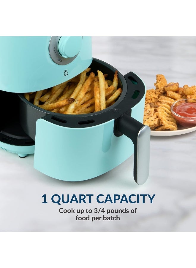 Nostalgia - Nostalgia Small Air Fryer 1-Quart, Compact Space Saving, Adjustable 30 Minute Timer and Temperature Up To 400℉, Non-Stick Dishwasher Safe Basket, Aqua - Image 1