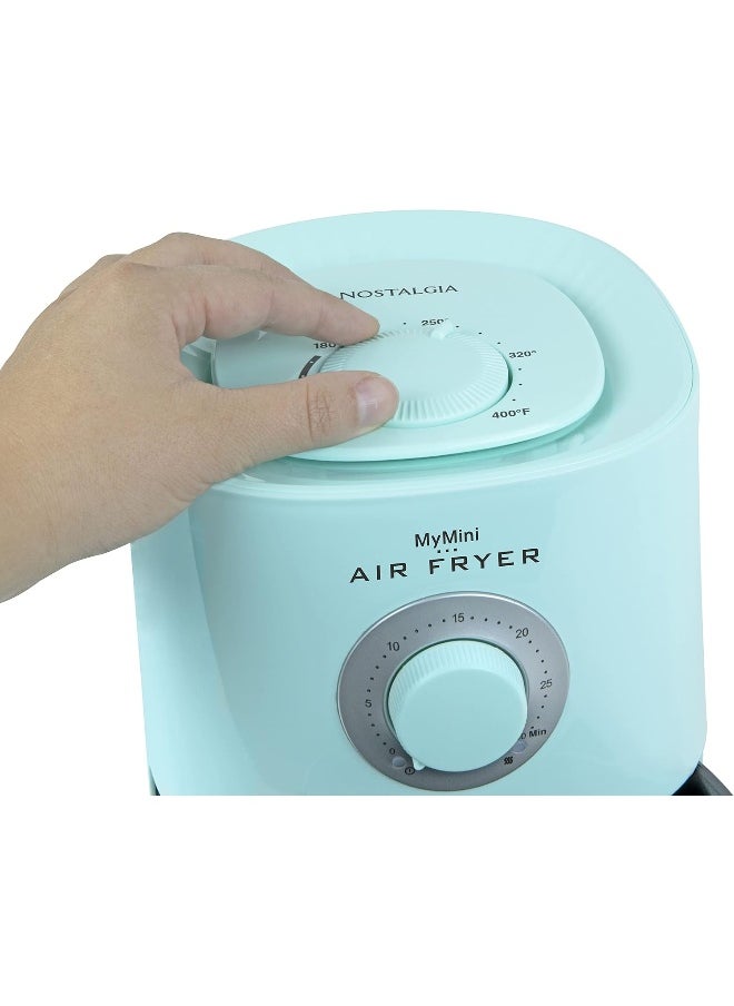Nostalgia - Nostalgia Small Air Fryer 1-Quart, Compact Space Saving, Adjustable 30 Minute Timer and Temperature Up To 400℉, Non-Stick Dishwasher Safe Basket, Aqua - Image 1