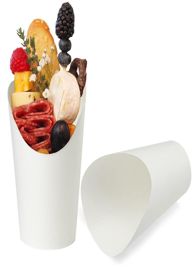 CAMKYDE 50 Pcs Disposable White Charcuterie Cups, 12oz French Fries Holder French Fry Cups for all Occasions (12oz, White) - Image 1