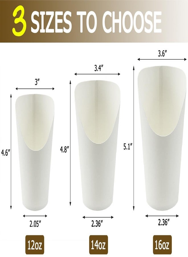 CAMKYDE 50 Pcs Disposable White Charcuterie Cups, 12oz French Fries Holder French Fry Cups for all Occasions (12oz, White) - Image 2