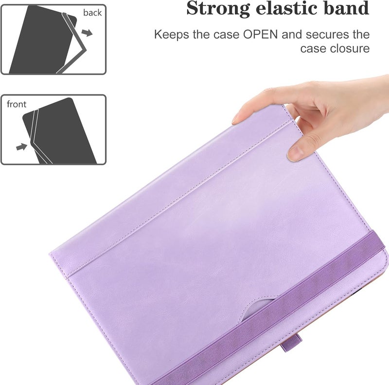 Procases 9"-10.1" Inch Universal Tablet Case, Protective Cover Stand Folio Case For 9 10 10.1 Inch Android Touchscreen Tablet, With 360 Degree Rotatable Kickstand Multiple Viewing Angles -Lightpurple - Image 4