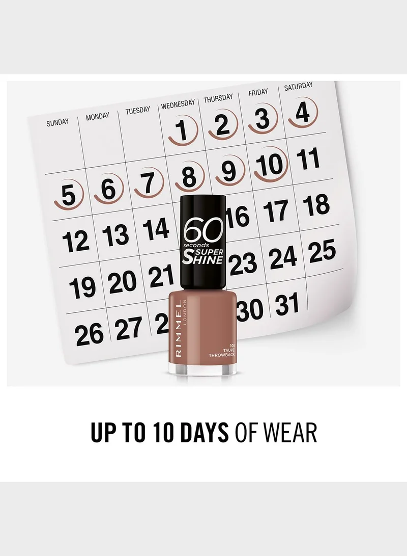 RIMMEL LONDON Rimmel 60 Seconds Super Shine Nail Polish – 101 – Taupe Throwback, 8ml