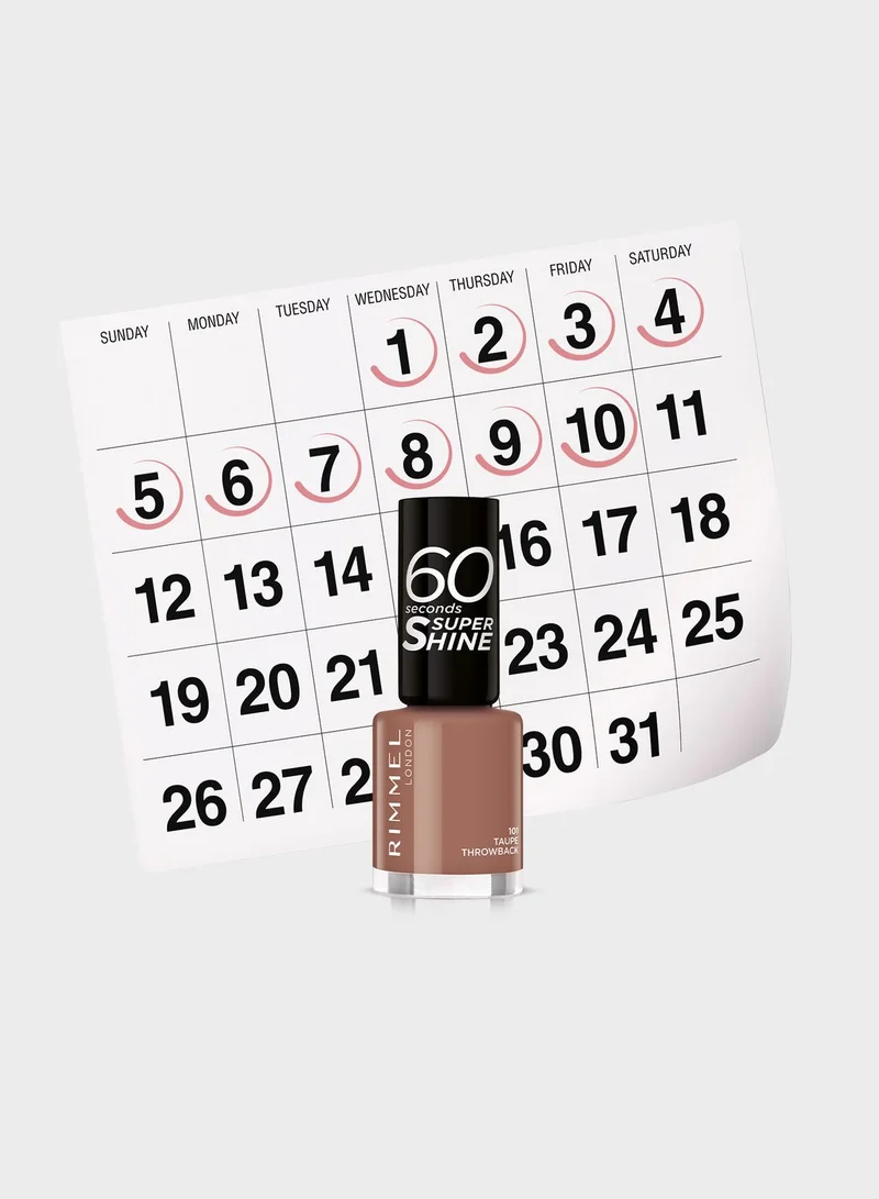 RIMMEL LONDON Rimmel 60 Seconds Super Shine Nail Polish – 101 – Taupe Throwback, 8ml