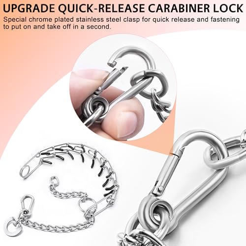 DEYACE Stainless Steel Dog Training Collar, Quick Release Buckle, Adjustable Collar for Large Dogs Neck Girth 12"-17“ - Image 4