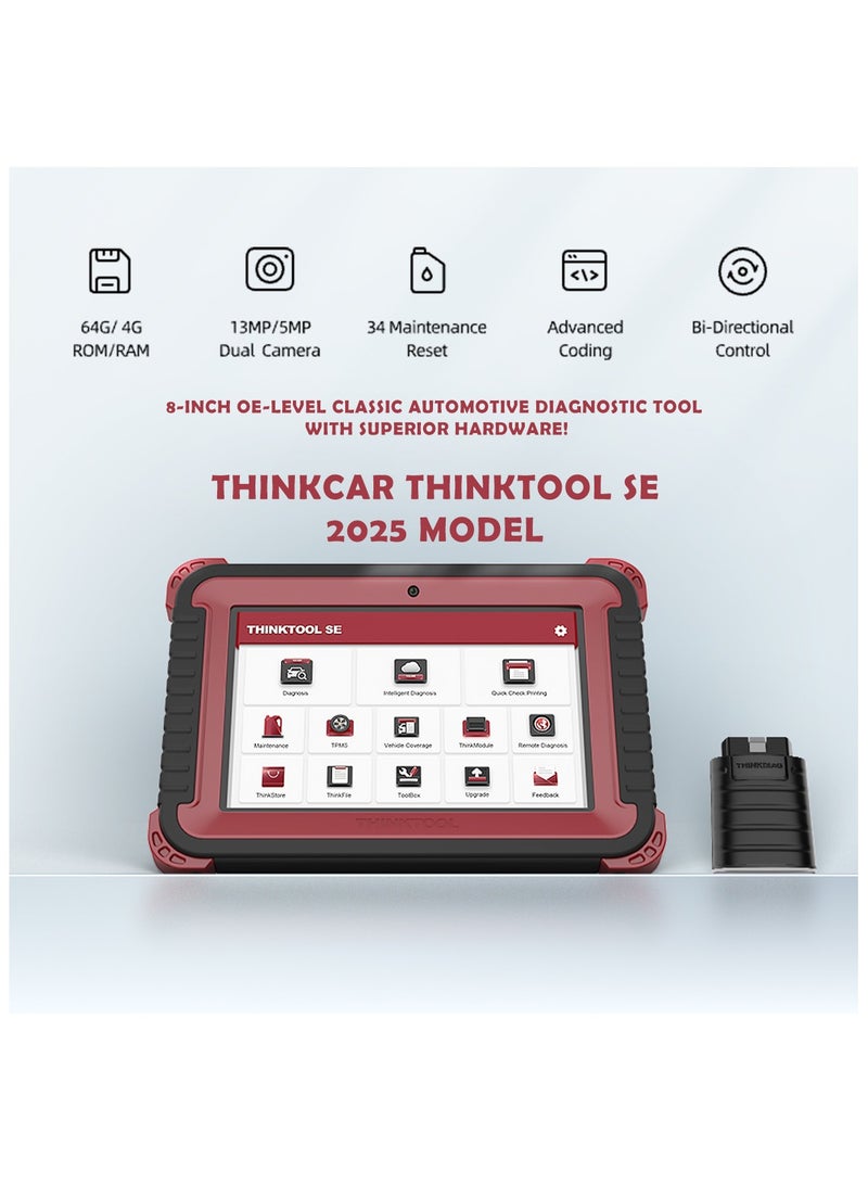 THINKCAR THINKTOOL SE | 8-Inch THINKCAR THINKTOOL Scanner with Full-System Diagnostics, ECU Coding, Bi-Directional Controls, 35+ Reset Functions, Supports CAN FD & DoIP – Professional Automotive Car Scanner 2025 - Image 1