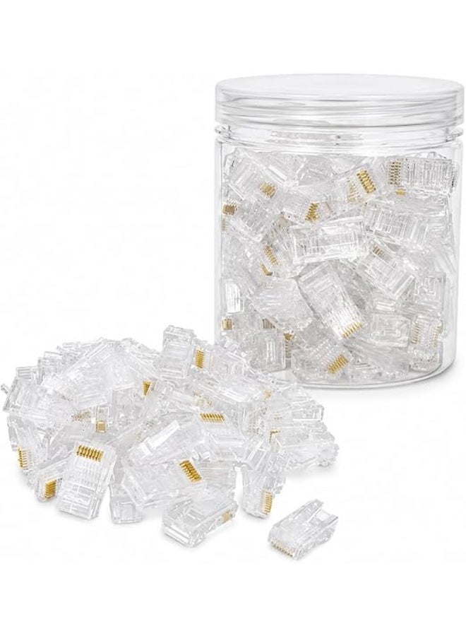RJ45 Connectors- 100 pcs for Cat6 Ethernet Cable - High-Speed Network Ends for Solid & Stranded LAN Cable - Image 1