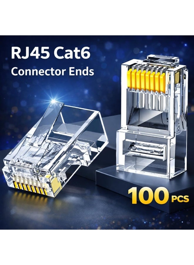 RJ45 Connectors- 100 pcs for Cat6 Ethernet Cable - High-Speed Network Ends for Solid & Stranded LAN Cable - Image 3