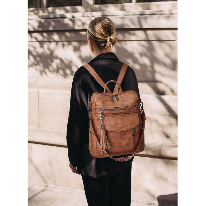 Shrrie Backpack Purse for Women Fashion Leather Backpack Purse Designer Travel Backpack Convertible Shoulder Bag with Wristlet - Image 2