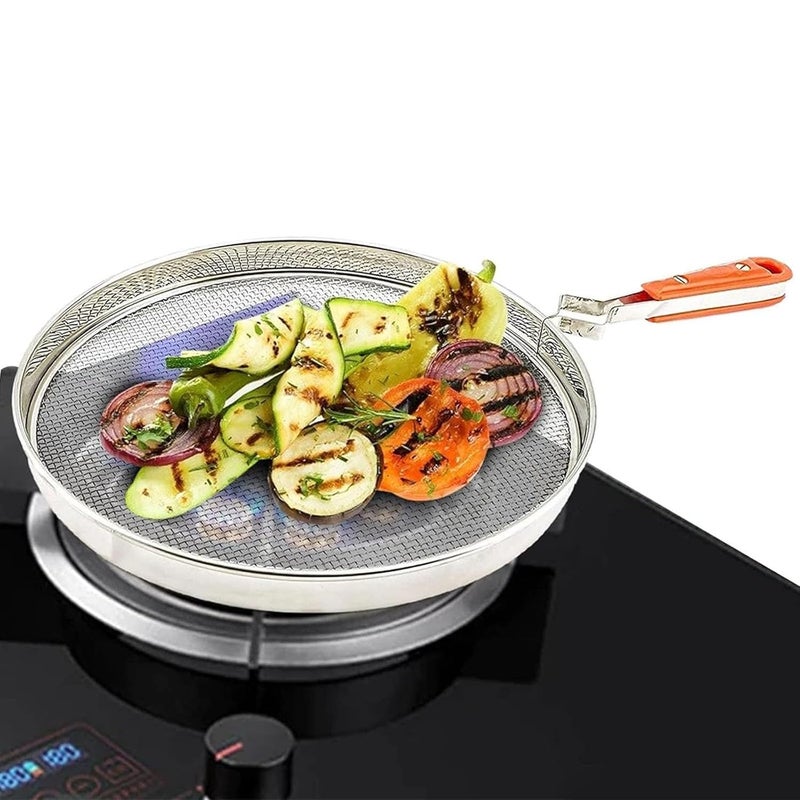 AADHIK Papad Roaster Phukla Grill for Gas StoveRoti Jali for Kitchen Cooking Barbeque Grill Brinjal RoasterSteel Mesh Griller 8 Inch - Image 1