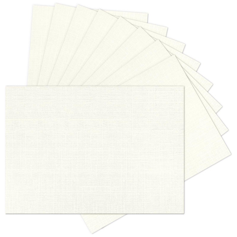 Goefun 5x7 Ivory Linen Paper Textured Cardstock, Goefun Light Cream Wedding Invitation Cardstock 80 lb Linen Paper for Printing, Invitations, Arts & Crafts and Business Cards,100 Pack - Image 1