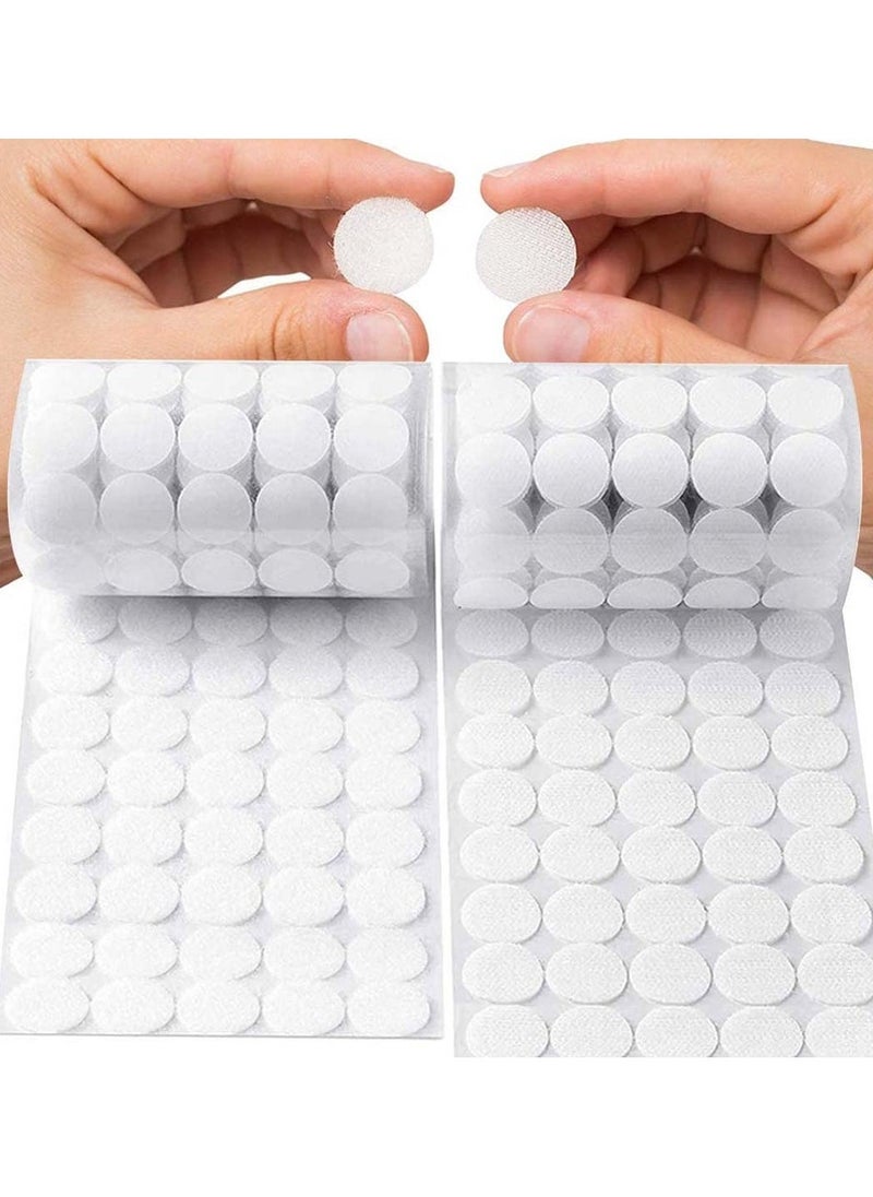 500 Pair Sets Hook and Loop Coin Dots 20mm Self Adhesive Waterproof Double Sided Strong Sticky Back Coins Dots for DIY Crafts Hook and Loop Tapes for Floor Glasses Metals - Image 1