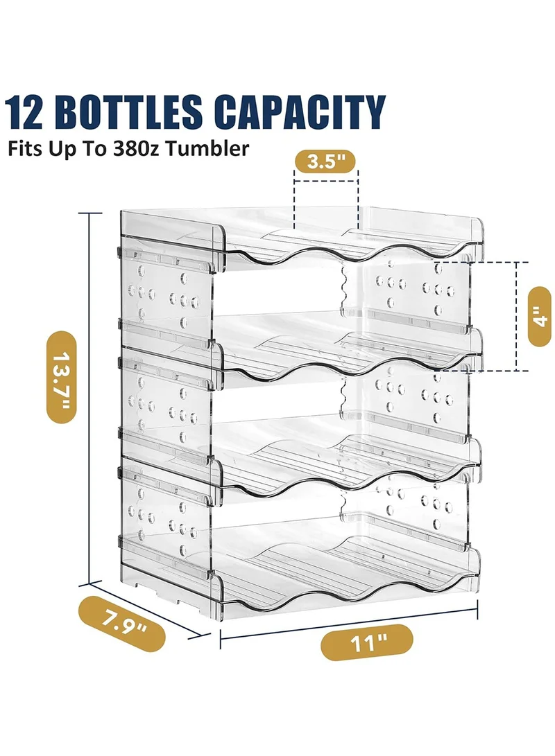 Quesera  4 Pack Stackable Water Bottle Organizer/Holder -   for Cabinet , Kitchen Pantry n and Fridge  | Best Price UAE