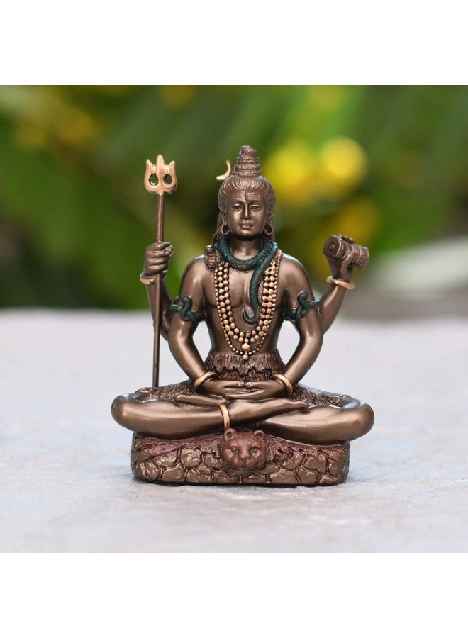 Collectible India Lord Shiva Idol Shiv Padmasana Sitting Statue | Gift Item for Home Family and Friends (3.1 Inches) - Image 1