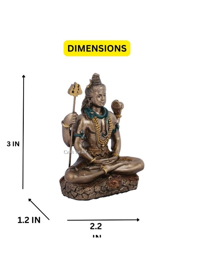 Collectible India Lord Shiva Idol Shiv Padmasana Sitting Statue | Gift Item for Home Family and Friends (3.1 Inches) - Image 4