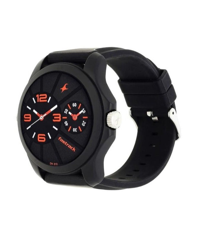 Fastrack By Titan Quartz Analog Black Dial Silicone Strap Watch for Men 38042pp01 - view 2