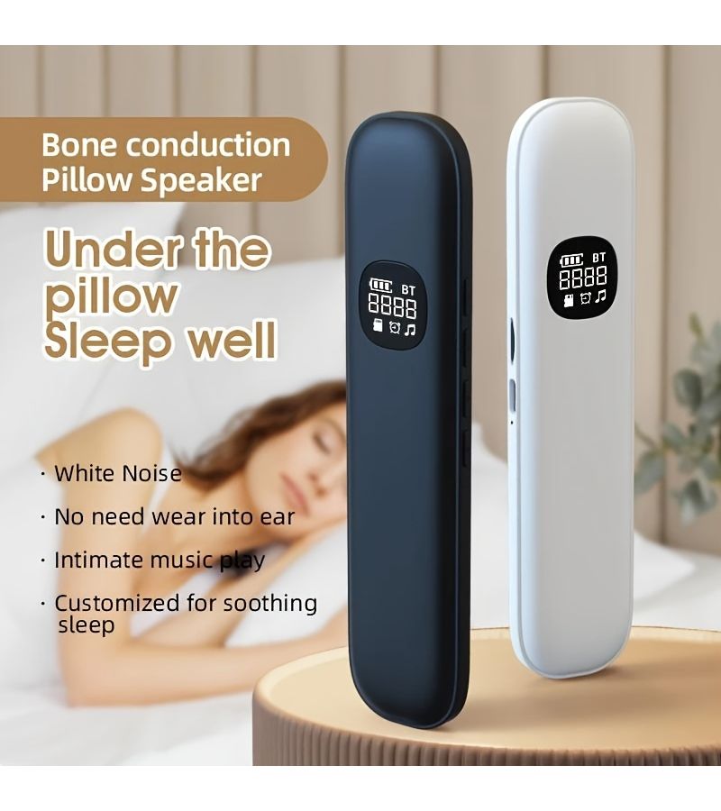 Black Bone Conduction Speaker Portable White Noise for Sleep Office Bedroom - Image 1