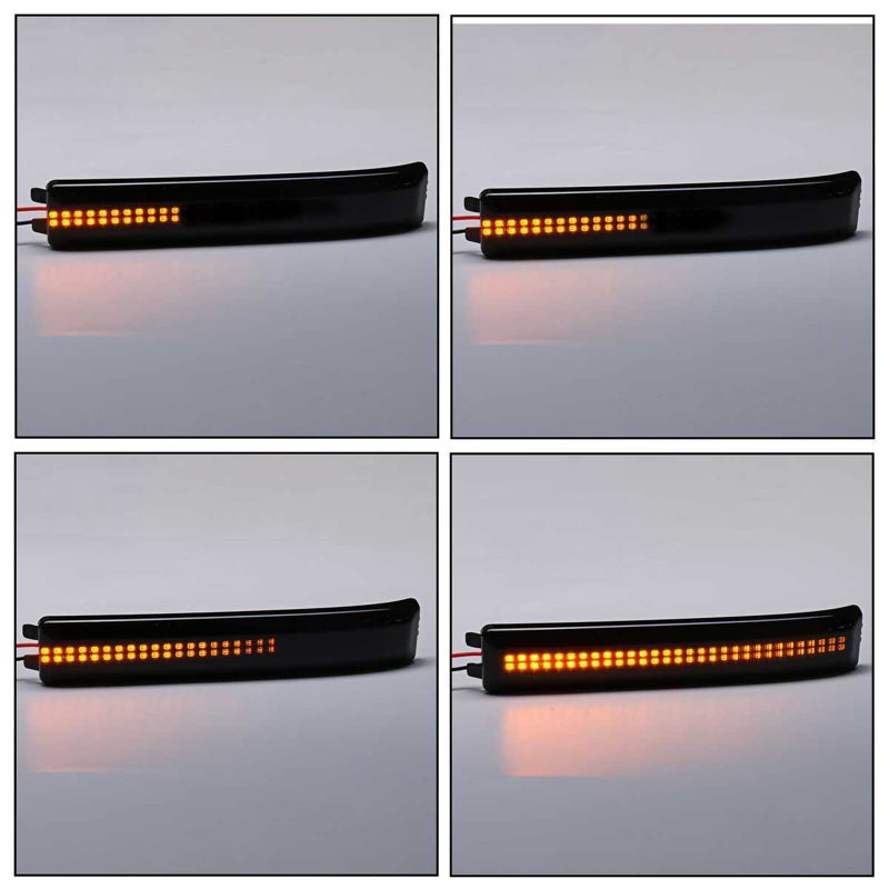 znakeauto 2x Smoked Lens Sequential Amber Full LED Side Mirror Marker Lights Compatible With 2009-2014 Ford F150, 2010-2014 SVT Raptor, Replace OEM Amber Bulb-Less Reflectors - Image 3