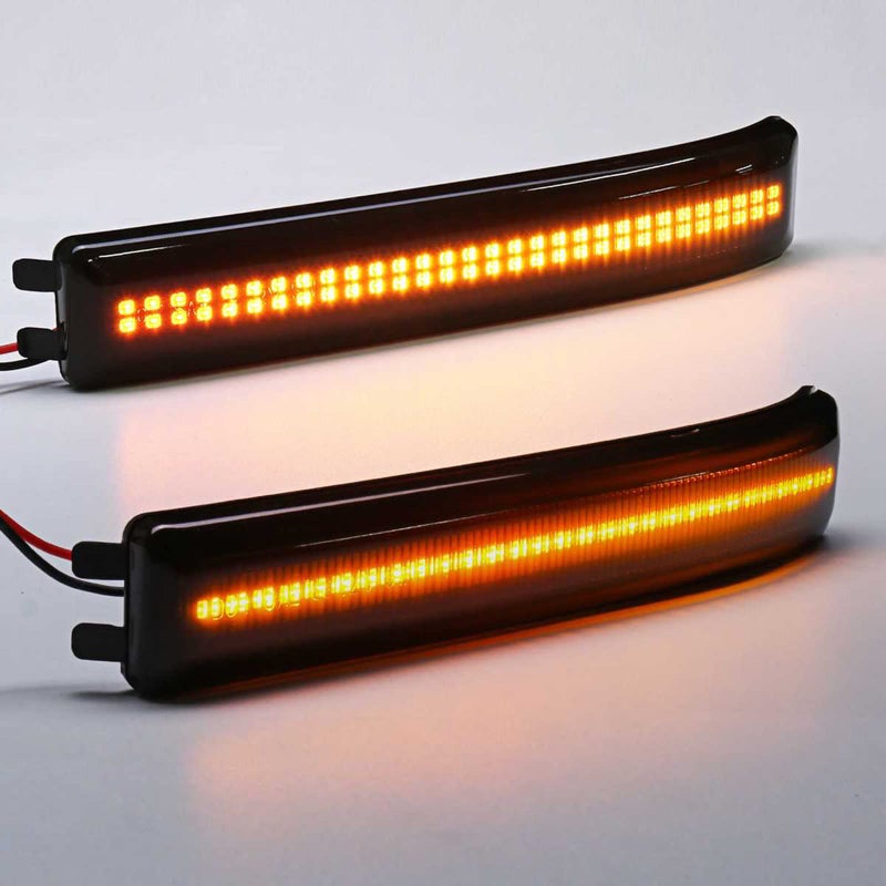 znakeauto 2x Smoked Lens Sequential Amber Full LED Side Mirror Marker Lights Compatible With 2009-2014 Ford F150, 2010-2014 SVT Raptor, Replace OEM Amber Bulb-Less Reflectors - Image 5