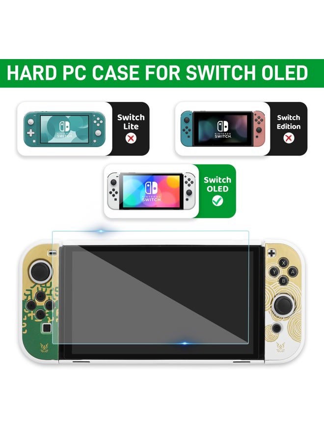 GLDRAM Switch Carrying Case for Zelda, Portable for Nintendo Switch OLED with Travel Case Protector, White Dockable Switch OLED Skin Cover, Hand Strap & 2 Thumb Caps - Image 5