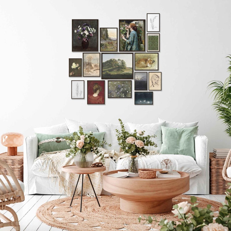 LANCHI95 15PCS Vintage Wall Art Decor, French Country Gallery Wall Prints for Bedroom, Cottagecore Dorm Home Decor, French Country Farmhouse Decor UNFRAMED (Vintage 11) - Image 3