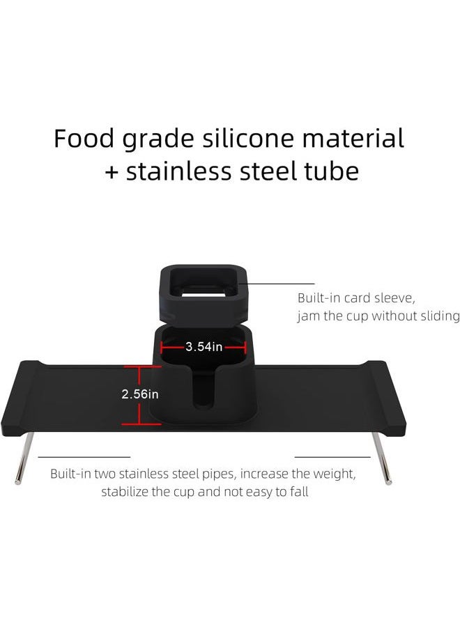 vodvob Silicone Cup Holder Tray. Black Anti-Spill Sofa Cup Holder Silicone Coaster. Suitable for Sofa Recliner Armchairs. - Image 3
