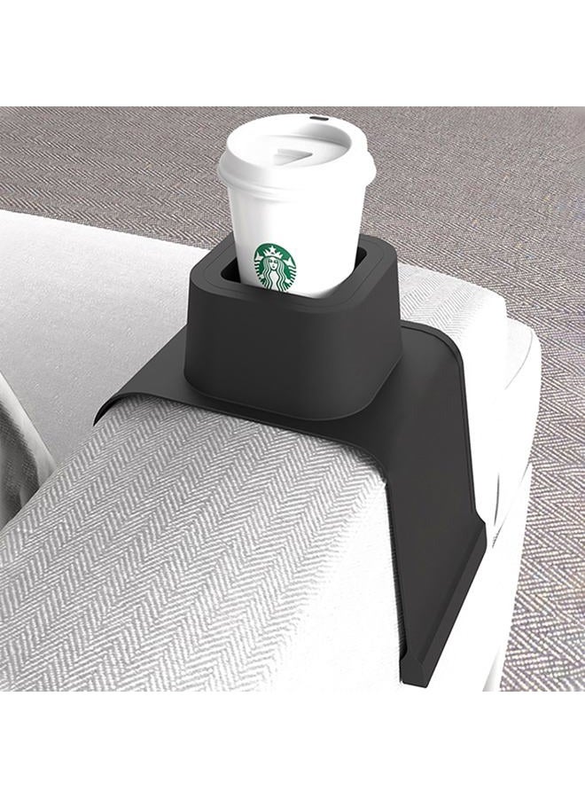 vodvob Silicone Cup Holder Tray. Black Anti-Spill Sofa Cup Holder Silicone Coaster. Suitable for Sofa Recliner Armchairs. - Image 1