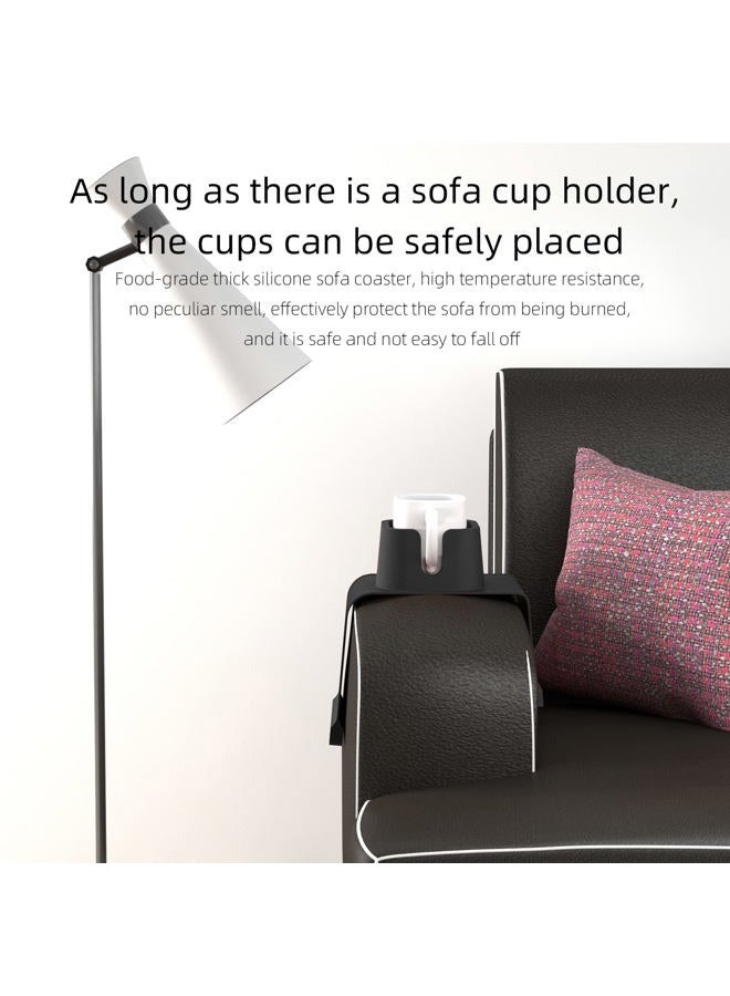 vodvob Silicone Cup Holder Tray. Black Anti-Spill Sofa Cup Holder Silicone Coaster. Suitable for Sofa Recliner Armchairs. - Image 5