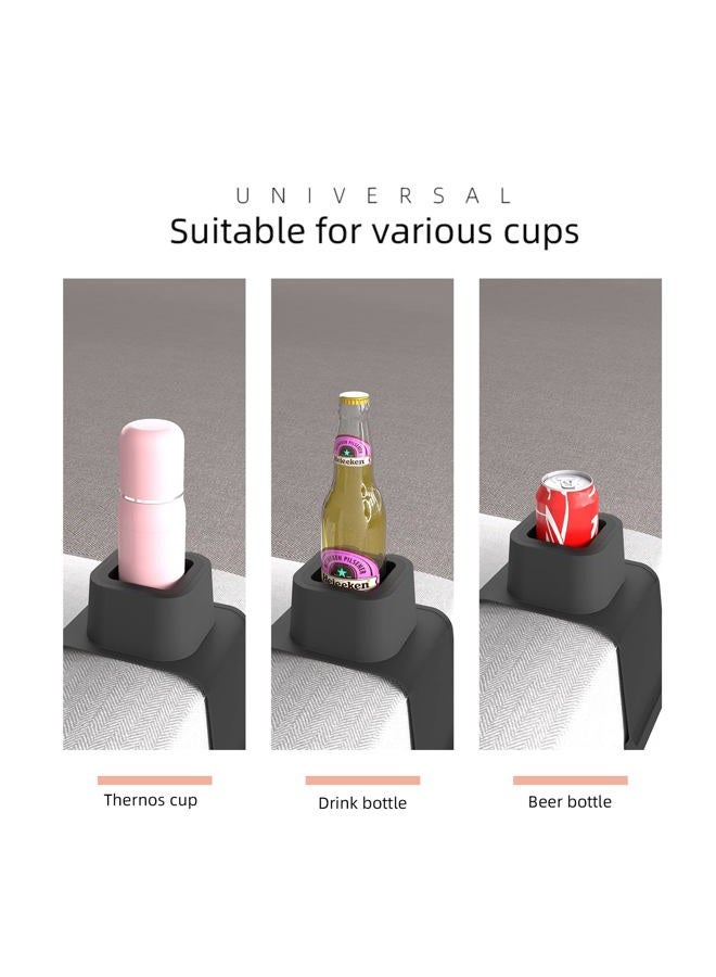 vodvob Silicone Cup Holder Tray. Black Anti-Spill Sofa Cup Holder Silicone Coaster. Suitable for Sofa Recliner Armchairs. - Image 4