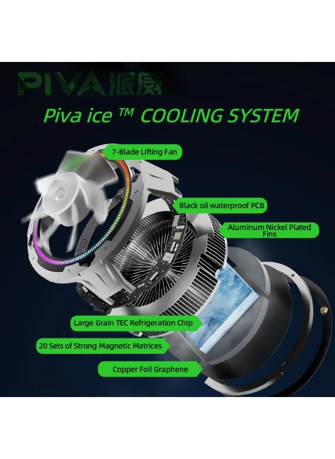 piva PIVA B2-MAX iPad Cooling Fan with 3 Speeds and RGB Lighting Control, 27W Super Cooling Technology, is specially designed for gaming enthusiasts and content creators with advanced cooling technologies and control via a dedicated app. Light weight, suitable for people who play gyroscope games on the iPad.  - Image 4