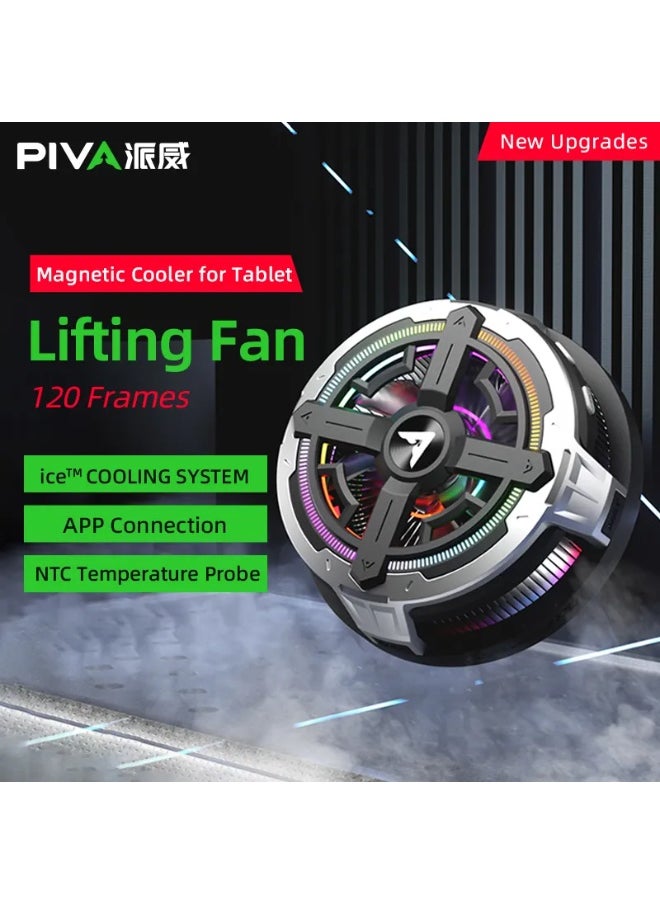 piva PIVA B2-MAX iPad Cooling Fan with 3 Speeds and RGB Lighting Control, 27W Super Cooling Technology, is specially designed for gaming enthusiasts and content creators with advanced cooling technologies and control via a dedicated app. Light weight, suitable for people who play gyroscope games on the iPad.  - Image 3
