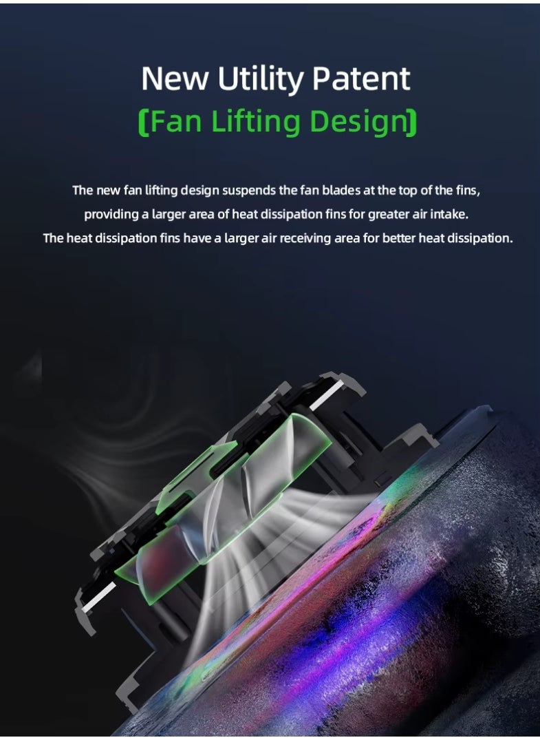 piva PIVA B2-MAX iPad Cooling Fan with 3 Speeds and RGB Lighting Control, 27W Super Cooling Technology, is specially designed for gaming enthusiasts and content creators with advanced cooling technologies and control via a dedicated app. Light weight, suitable for people who play gyroscope games on the iPad.  - Image 2