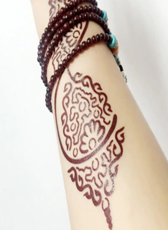 Red Brown Lace Tattoo Sticker Water Transfer Tattoo Sticker Waterproof Body Art Sticker Temporary Skin Art for Women Girls - Image 2