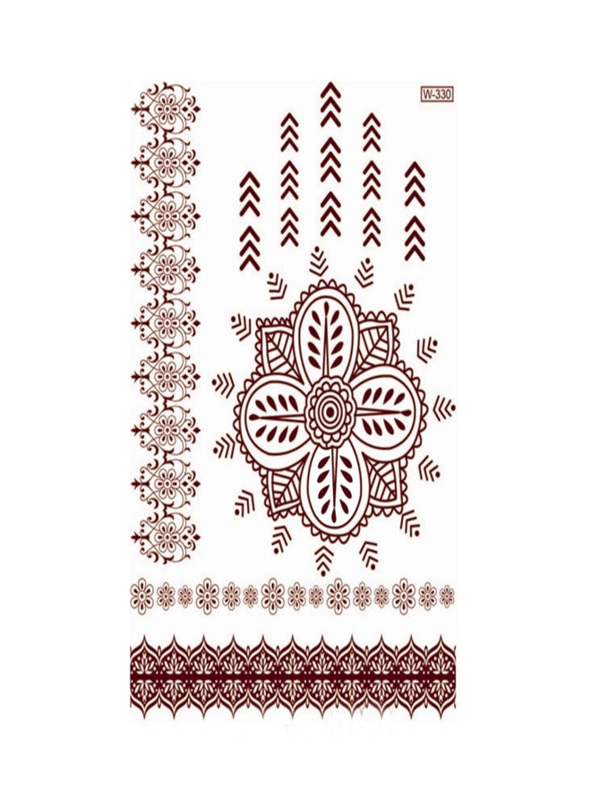 Red Brown Lace Tattoo Sticker Water Transfer Tattoo Sticker Waterproof Body Art Sticker Temporary Skin Art for Women Girls - Image 1