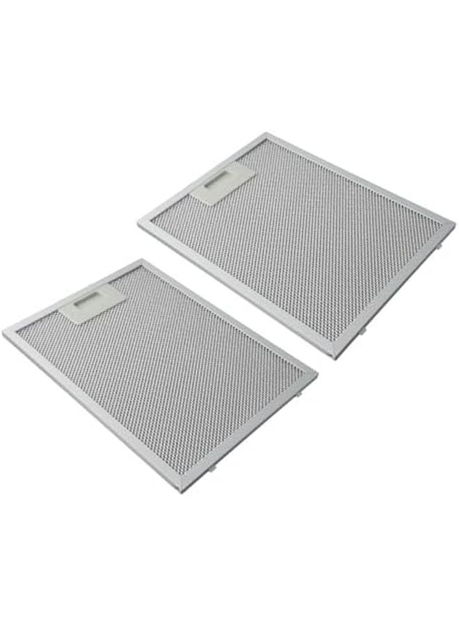 2 قطعة مرشح شحم من الألومنيوم 5 طبقات مقاس 298 × 239 مم فضي لاستبدال شفاط المطبخ - Image 1