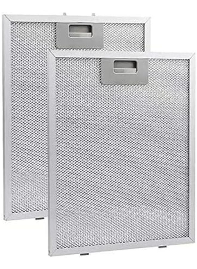 2 قطعة مرشح شحم من الألومنيوم 5 طبقات مقاس 298 × 239 مم فضي لاستبدال شفاط المطبخ - Image 4