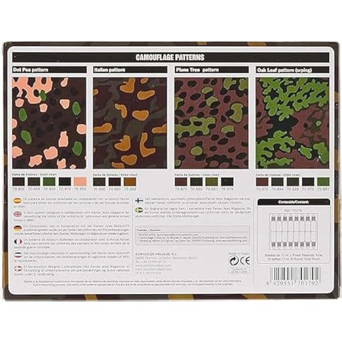 Vallejo MODEL COLOR PANZER ACES CAMOUFLAGE ACRYLIC PAINT SET - ASSORTED COLOURS (PACK OF 16), 17 ML - Image 2